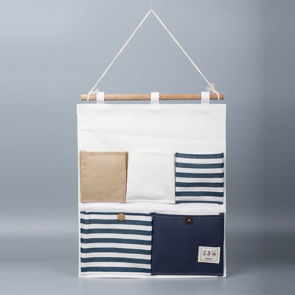 Stripe Pattern Hanging Storage Bag Organizer